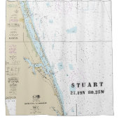 Nautische kaart Stuart FL Lengtegraad Douchegordijn (Voorkant)