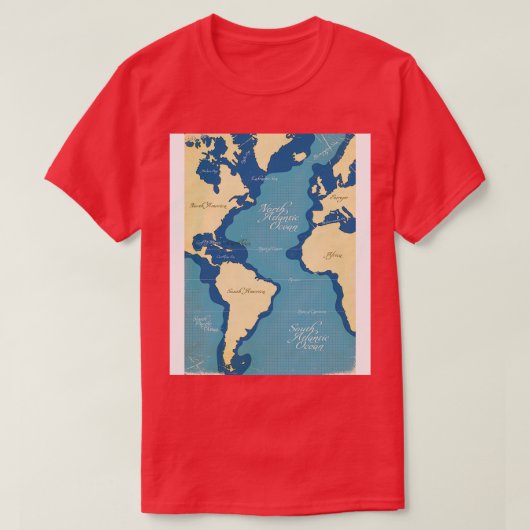 Nautische kaart T-shirt (Design voorkant)