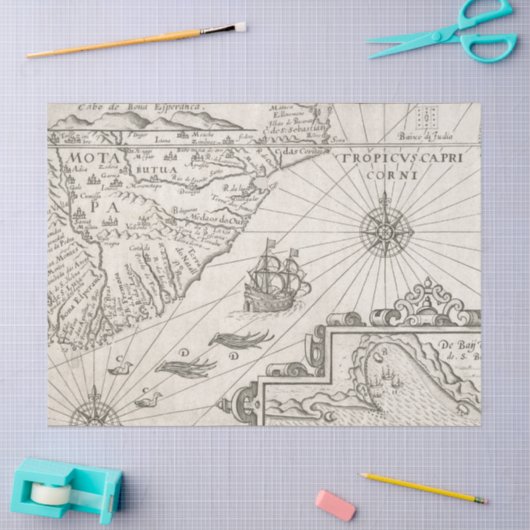  Nautische kaart Tissuepapier (Craft)