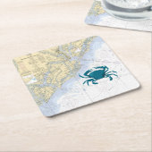  Nautische kaart van Charleston Harbour Kartonnen Onderzetters (Schuin)