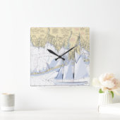 nautische kaart van de klok op het eiland Long (Huis)