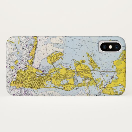 Nautische kaart van Key West Florida Case-Mate iPhone Case (Achterkant (horizontaal))