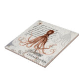 Nautische kaart 🐙 Victoriaans  octopus Tegeltje (Zijkant)