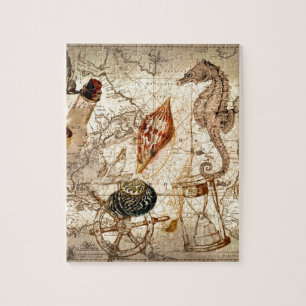 Nautische kaart voor kustvaart legpuzzel