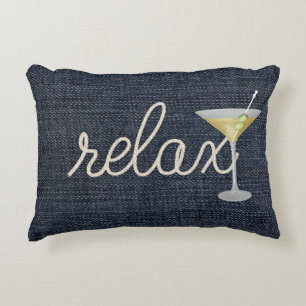 nautische kabel op blauwe denim accent kussen