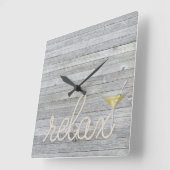 nautische kabel op hout met martini en ontspant te vierkante klok (Hoek)