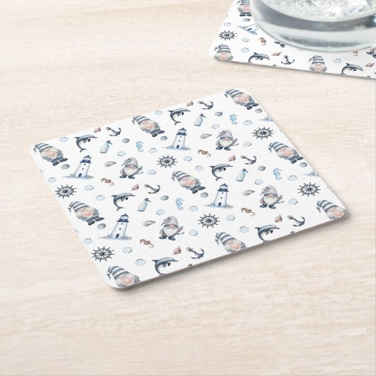 Nautische kabouters! kartonnen onderzetters (Schuin)