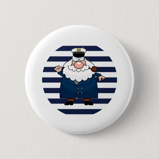 Nautische kapitein ronde button 5,7 cm (Voorkant)