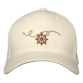 Nautische kapiteins Wiel en Touw Geborduurde Pet