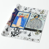 NAUTISCHE KARTDECO-REEKS MODE MET ANCHOREN CADEAUPAPIER (Uitgerold)