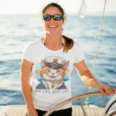 Nautische kat geschenken voor booteigenaren zeiler t-shirt