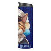 Nautische kat geschenken voor booteigenaren zeiler thermosbeker (Geroteerd rechts)