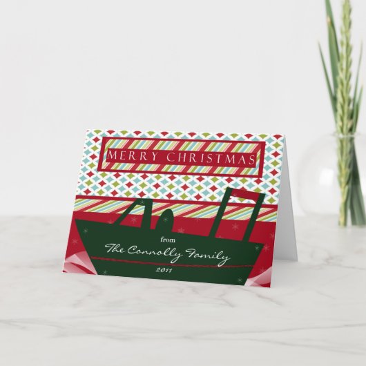 Nautische kerst Kaart voor bootliefhebbers (Voorkant)