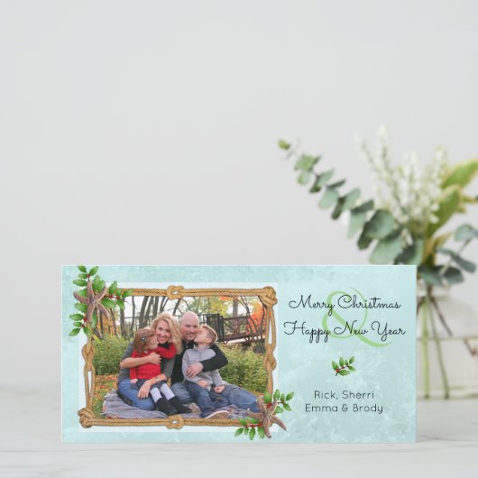 Nautische kerst op de kuststrovis Splash Feestdagenkaart