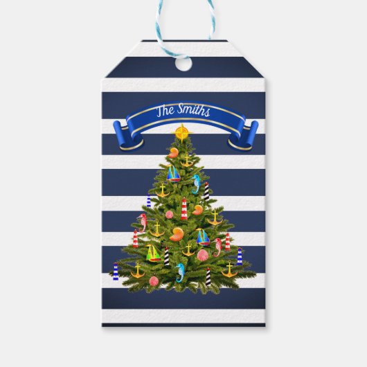 Nautische kerstboom - Aangepast Cadeaulabel (Voorkant)