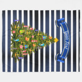 Nautische kerstboom - Aangepast Fleece Deken (Voorkant (Horizontaal))
