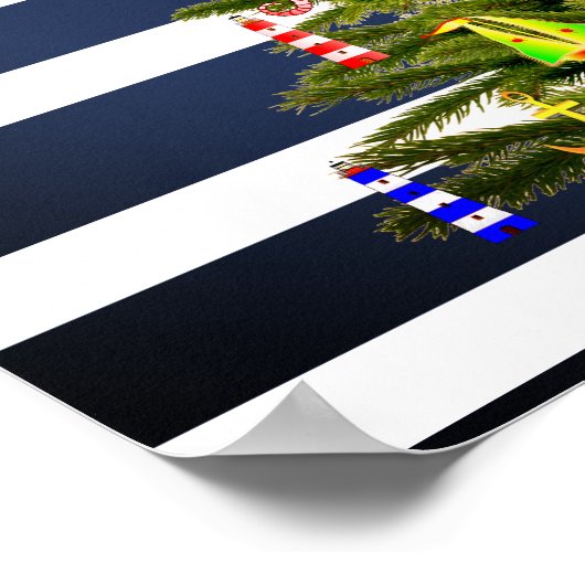 Nautische kerstboom - Aangepast Poster (Hoek)