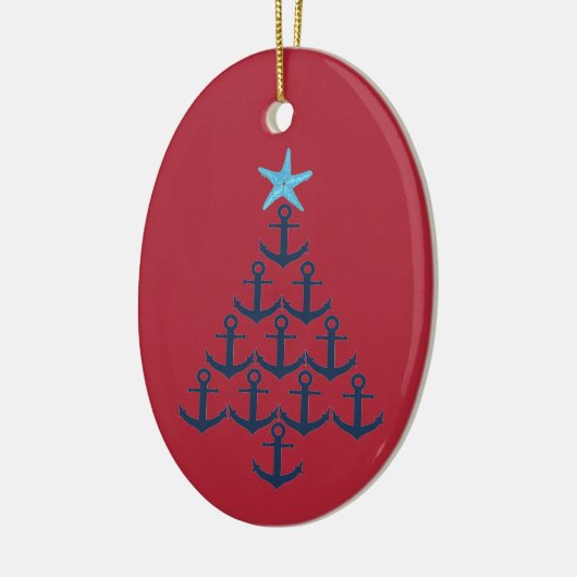 Nautische kerstboom keramisch ornament (Links)