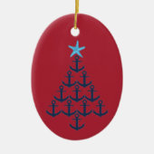 Nautische kerstboom keramisch ornament (Voorkant)