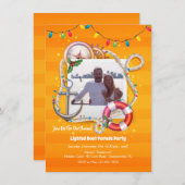 Nautische kerstfoto Boat Parade Uitnodiging (Voorkant / Achterkant)