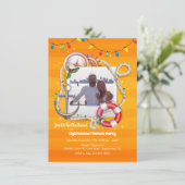 Nautische kerstfoto Boat Parade Uitnodiging (Staand voorkant)