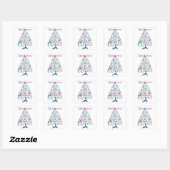 Nautische kerstgroet Kerstboom Vierkante Sticker (Vel)