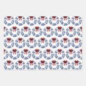 Nautische Kerstman Life Preserver met boog Inpakpapier Vel (Voorkant)