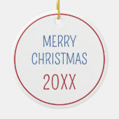 Nautische Kerstman Life Preserver met boog Keramisch Ornament (Achterkant)