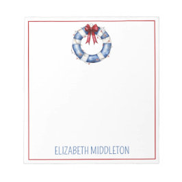 Nautische Kerstman Life Preserver met boog Notitieblok