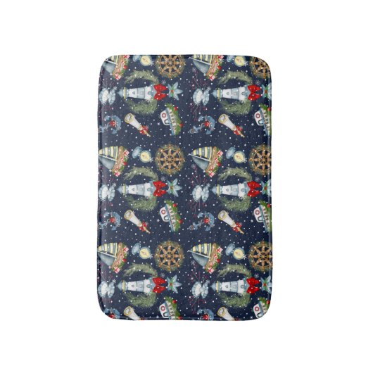 Nautische Kerstmis Badmat (Voorkant Verticaal)