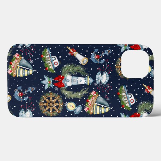 Nautische Kerstmis Case-Mate iPhone Case (Achterkant (horizontaal))