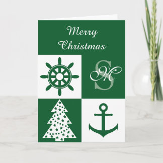 Nautische Kerstmis Feestdagen Kaart