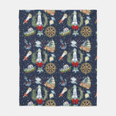 Nautische Kerstmis Fleece Deken (Voorkant)
