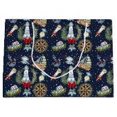 Nautische Kerstmis Groot Cadeauzakje (Voorkant)