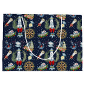 Nautische Kerstmis Groot Cadeauzakje (Achterkant)