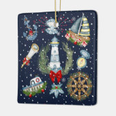 Nautische Kerstmis Keramisch Ornament (Links)