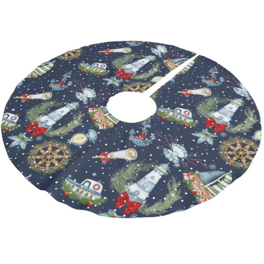 Nautische Kerstmis Kerstboom Rok (Gekanteld)