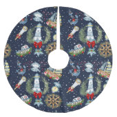 Nautische Kerstmis Kerstboom Rok (Voorkant)