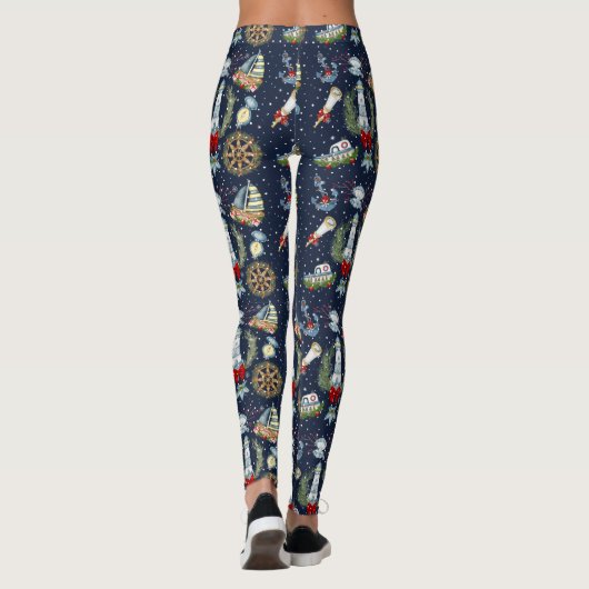 Nautische Kerstmis Leggings (Achterkant)