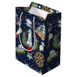 Nautische Kerstmis Medium Cadeauzakje