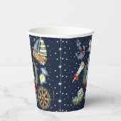 Nautische Kerstmis Papieren Bekers (Rechts)