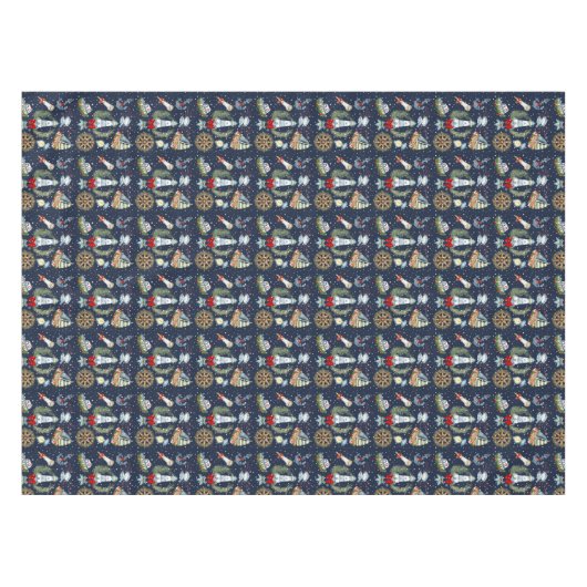 Nautische Kerstmis Tafelkleed (Voorkant (Horizontaal))