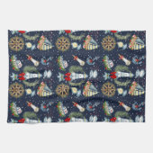 Nautische Kerstmis Theedoek (Horizontaal)