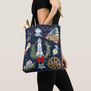 Nautische Kerstmis Tote Bag