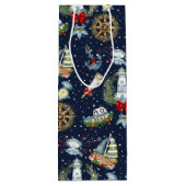 Nautische Kerstmis Wijn Cadeautas (Achterkant)