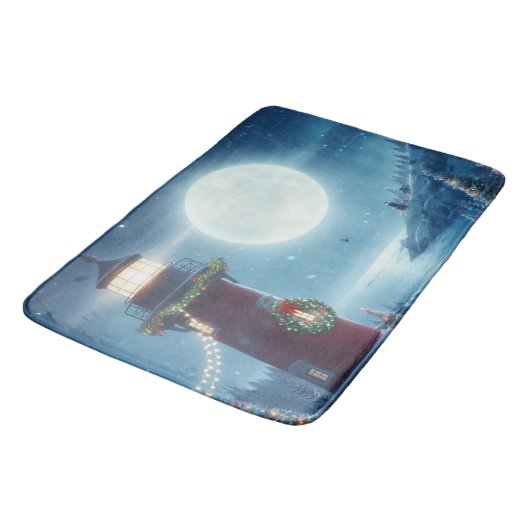 Nautische Kerstvuurtoren Badmat (Gekanteld)