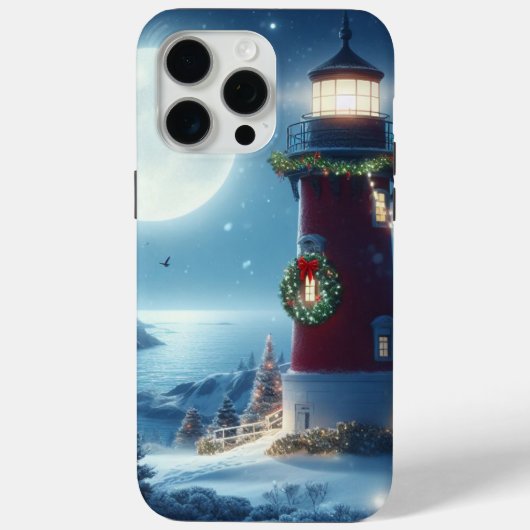 Nautische Kerstvuurtoren Case-Mate iPhone Case (Achterkant)