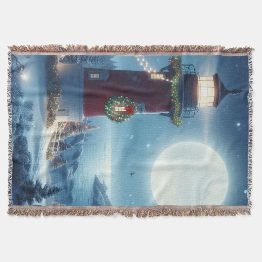 Nautische Kerstvuurtoren Deken (Voorkant)