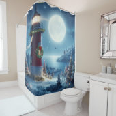 Nautische Kerstvuurtoren Douchegordijn (In situ)