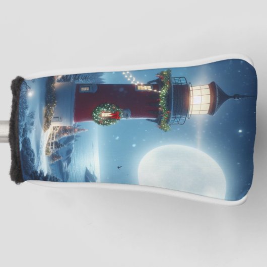 Nautische Kerstvuurtoren Golfheadcover (Voorkant)